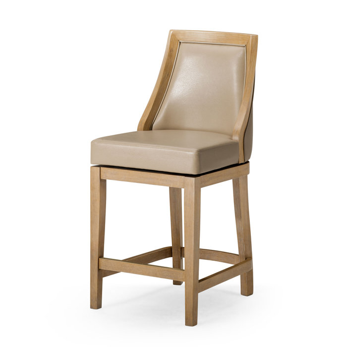 Maven Lane Vienna Counter Stool with Vegan Leather Upholstery & Reviews